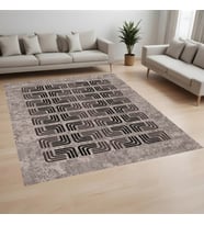 Eliana Home Dijital Baskı Yıkanabilir Kaymaz Taban Salon Halısı Ve Yolluk LNA0920-FNL151 (Kahverengi)