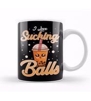 Funny I Love Sucking Balls Boba Tea Pun Gag Gift Kupa Bardak Porselen