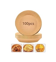 Hava Fritöz Kağıt Astarı 100 Adet Yapışmaz Hava Fritöz Parşömen Kağıt Astarları 6,3 Inç / 16 Cm Fı