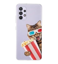 PrintiFy Samsung Galaxy A13 4G ile Uyumlu 1mm Slim Fit Kedi 1 050b Baskılı Şeffaf  Kılıf