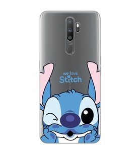 Oppo A5 2020 / A9 2020 Uyumlu We Love Stitch Desenli Şeffaf Telefon Kılıfı