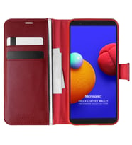 Microsonic Samsung Galaxy A01 Core Kılıf Delux Leather Wallet Kırmızı