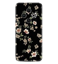 Spark 30C Kılıf Boutique Baskılı Resimli Siyah Fon Çiçek Pcode -045