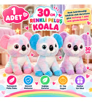 30 CM Renkli Peluş Koala Yumuşak Sevimli ve Rengârenk Çocuk Oyuncağı