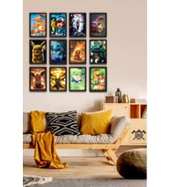 12 parça Pokemon Çerçeve Görünümlü Mdf tablo Duvar Süsü Hediyelik Eşya