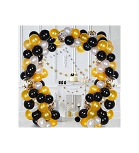 gold siyah beyaz balon seti 30 adet