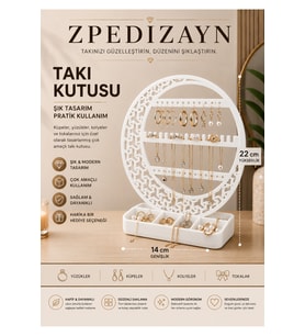 Çok Amaçlı Takı Kutusu ve Standı, Küpe, Kolye, Yüzük, Toka Düzenleyici