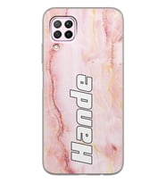 Huawei 3no. Mermer Tasarımlı Şeffaf Telefon Kılıfı