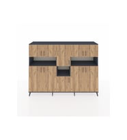 Hyperion Dolap 14 Raflı 10 Kapaklı 220x44x163 Antrasit-Çam/Antrasit