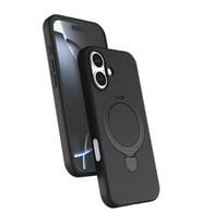 Coverzone iPhone 17 ile uyumlu K?l?f MagSafe ile uyumlu MP-Regal Katlanabilir Standl? El parmak ge�meli Kablosuz ?arj Destekli Siyah