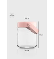 Renga Macro 900 ml Pembe Kapaklı Cam Kavanoz 131061