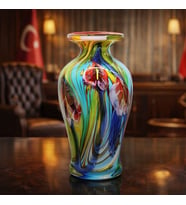Murano Cam Vazo  İtalyan El İşçiliği Premium Ofis Dekoru