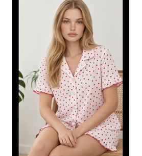 Night Kadın Şortu Rahat Pijama Takımı 4747
