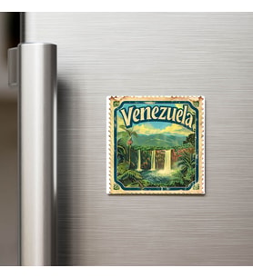 Venezuela Venezuela - Posta Pulu Temalı Ülke - Baskılı Buzdolap Magneti Kare - 9x9 cm