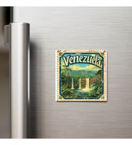 Venezuela Venezuela - Posta Pulu Temalı Ülke - Baskılı Buzdolap Magneti Kare - 9x9 cm