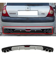 Renault Clio Mk2 Gri Difüzör 4 Krom Egzoz Görünümlü Difizör Arka Ek Body Kit 1998-2005