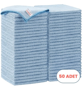Mulpex Mikrofiber Temizlik Bezi 50 Adet - 40x40 cm, 375 GSM, Parlak Dokulu, 60 gr ±2, Yüksek Emici, İz Bırakmaz