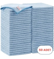 Mulpex Mikrofiber Temizlik Bezi 50 Adet - 40x40 cm, 375 GSM, Parlak Dokulu, 60 gr ±2, Yüksek Emici, İz Bırakmaz