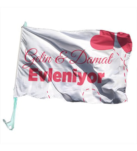 Gelin & Damat Evleniyor 30x45 cm - 30 adet (Kırmızı)