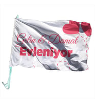 Gelin & Damat Evleniyor 30x45 cm - 30 adet (Kırmızı)