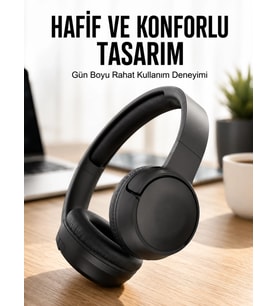 Kulak Üstü Kablosuz Bluetooth Kulaklık Gürültü Önleyici Uzun Şarj Süreli