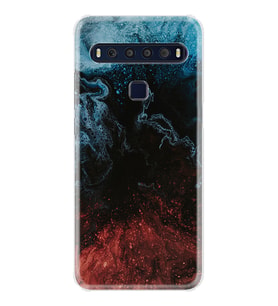 TCL 10L 10 Plus 10SE 20E 20SE 30SE L7 Kılıf Desemli Silikon Red Blue Black Abstact 1386