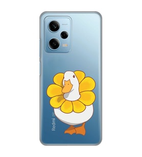 Redmi Note 12 Pro 5G Uyumlu Tatlı Ördek Desenli Şeffaf Telefon Kılıfı