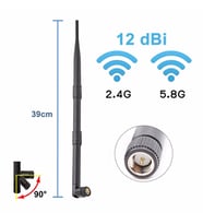12dBi 39cm Anten Sma Erkek 2.4GHz 5.8GHz Dual Band RF Gsm Wifi