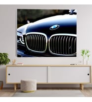 Yakın Çekim BMW Araba Ön Görünüş Dekoratif Kanvas Tablo