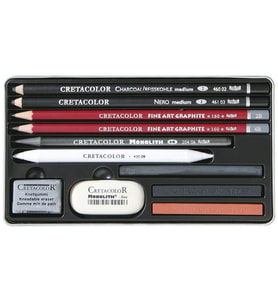 Cretacolor Teacher's Choice Drawing Set Profesyonel Çizim Seti 11 Parça Metal Kutu (400 33) 