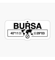 Bursa Gps Harita Sticker Oto Araba Yapıştırma 17CM yazı 43