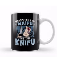 Cute Anime Mess With The Waifu Get The Knifu Girl Kupa Bardak Porselen