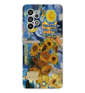 Samsung Galaxy A52 Uyumlu Van Gogh Tasarımlı Şeffaf Telefon Kılıfı