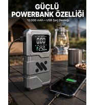LED Işıklı Akü Takviye ve Lastik Şişirme Cihazı