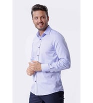 Erkek Çizgili Uzun Kollu Gömlek (Lila)