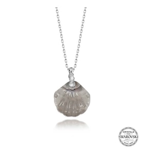 Swarovski Crystal Taşlı Deniz Kabuğu Gümüş Kadın Kolye