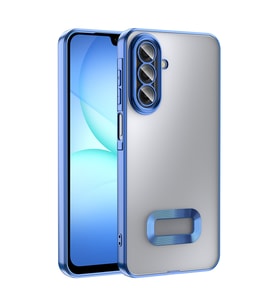 Galaxy A17 Kılıf Kamera Korumalı Logo Gösteren Omega Kılıf (Mavi)
