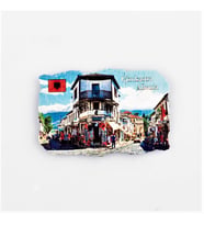 Arnavutluk Gjirokastra Temalı Fresco Magnet (Karışık)