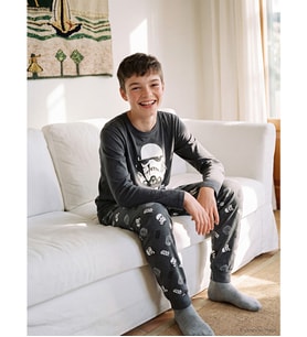 LCW Kids Gri Star Wars Baskılı Erkek Çocuk Pijama Takım