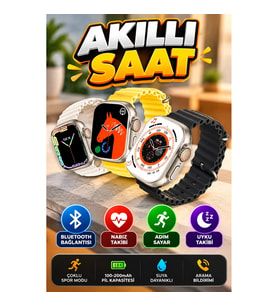 Bluetooth Bağlantılı Akıllı Saat 100-200mAh Batarya Nabız Adım Sayar Uyku Takipli Spor Modlu