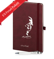 Kişiye Özel UV Baskılı 5'li  Öğretmenler Günü Temalı Atatürk Siluetli  Defter & Beyaz  Kalem Seti