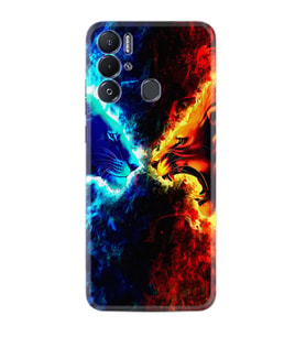 Tecno Pova Neo Kılıf Silikon Desen Özel Seri Red Blue Leon 1714