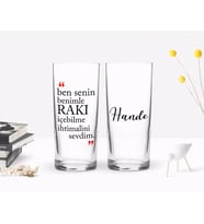 BK Gift Kişiye Özel Renkli Baskılı Rakı İçebilme İhtimali Tasarımlı İkili Rakı Bardağı Seti-1 (Beyaz)