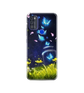 Reeder P13 Blue Max 2021 Kılıf Resimli Desenli Baskılı Silikon Kılıf Neon Butterflys 1309