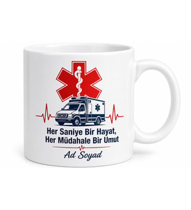 Paramedik Acil Servis Ambulans Sireni İlk Müdahale Kupa Bardak Hediye