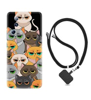 Xiaomi Mi 13 Lite Kılıf Resimli Boyun Askılı İpli Desenli Silikon Series Kediler 1885