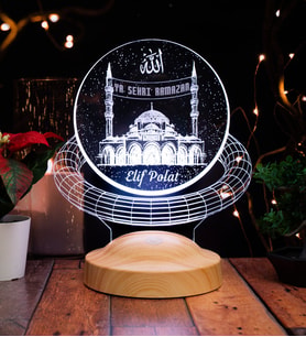 Dini Hediye, Ramazan Mahyası, Cami görselli 3D Led Lamba