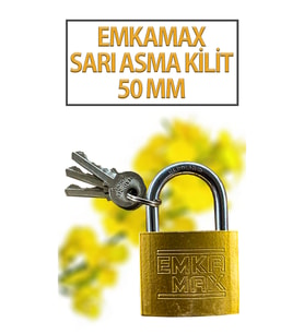 Kısa Sarı Asma Kilit 50 MM 3 Anahtarlı