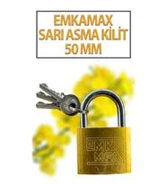 Kısa Sarı Asma Kilit 50 MM 3 Anahtarlı