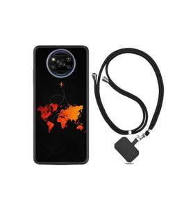 Xiaomi Poco X3 Pro Kılıf Silikon Ipli Boyun Askılı Desenli Iz Bırakan Uçak 1778